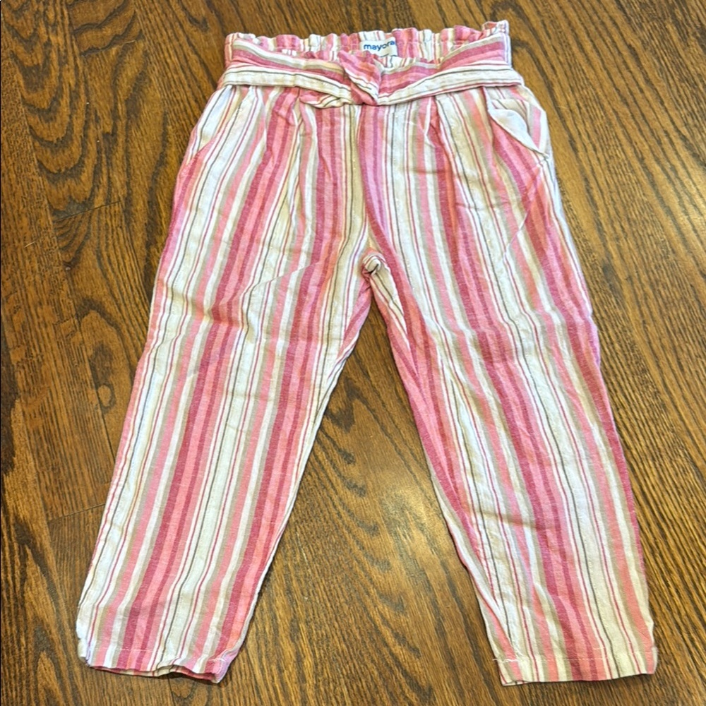 Mayoral Pink Striped kids pants toddler